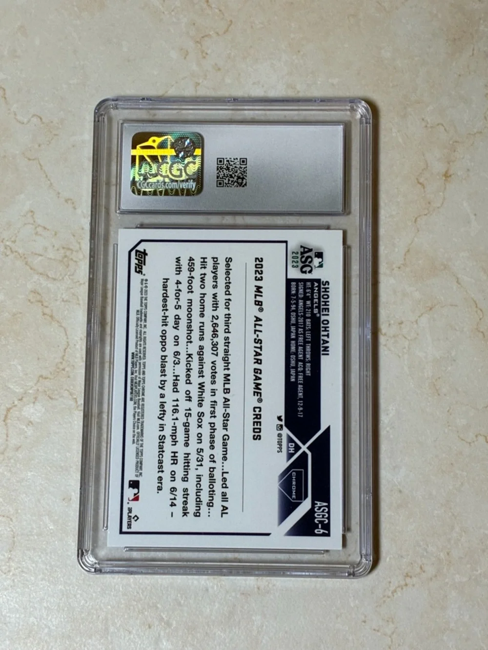 2023 Topps Chrome Shohei Ohtani ASG #ASGC-6 GEM MINT 10 - Picture 2 of 2